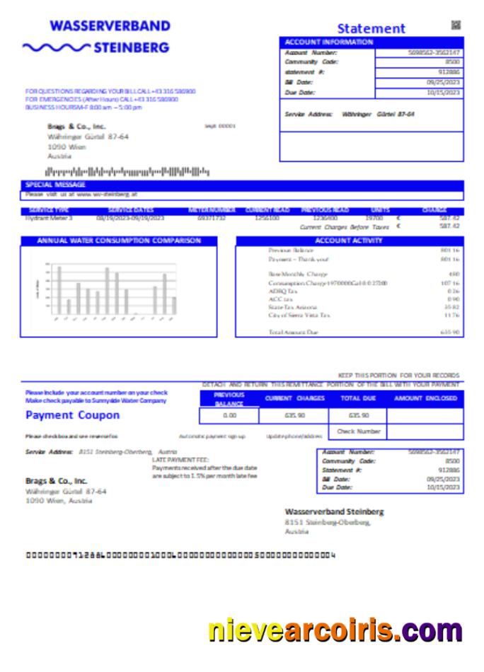Wasserverband Steinberg water utility business bill